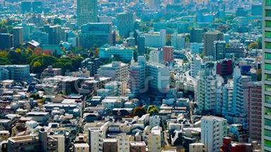 东京大角度长镜头倾斜式微缩城市景观的延时